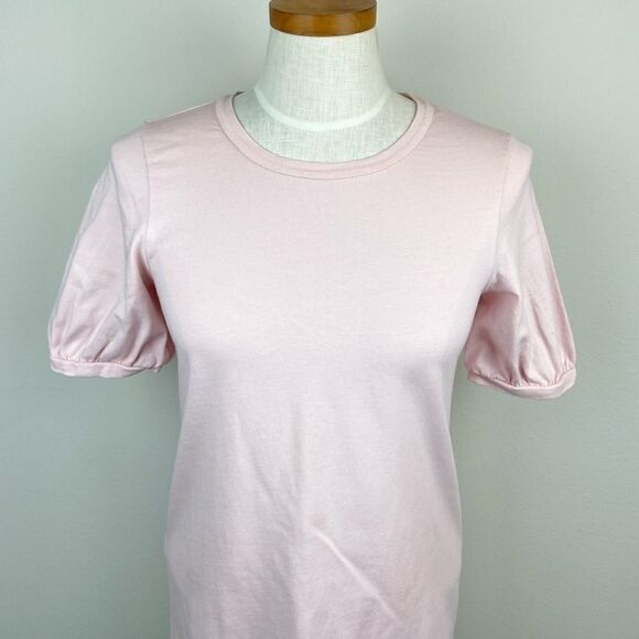Madewell Pink Puff-Sleeve Shirt Dress - Picture 4 of 7